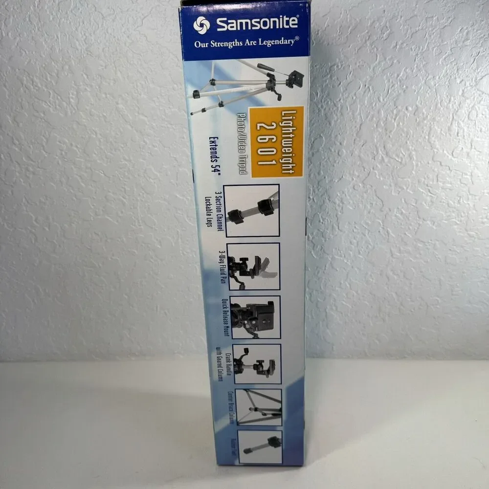 Samsonite Lightweight 2601‎ Photo/Video Tripod Adjustable Height Aluminum